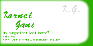kornel gani business card